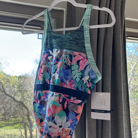 NWT Athleta Girl Floral Surfs Up Tankini Sz XXL 16 - Picture 4 of 4